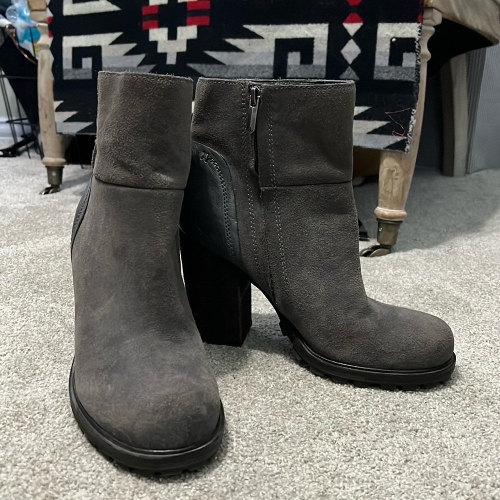 Sam Edelman Gray Booties Sz 8.5 good condition Suede Upper.